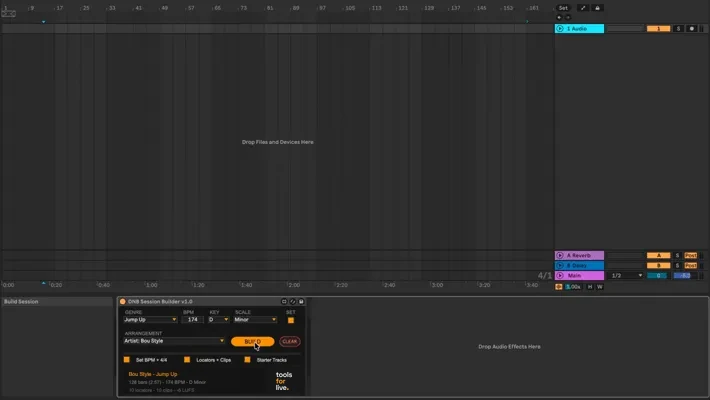 Blank session to full arrangement